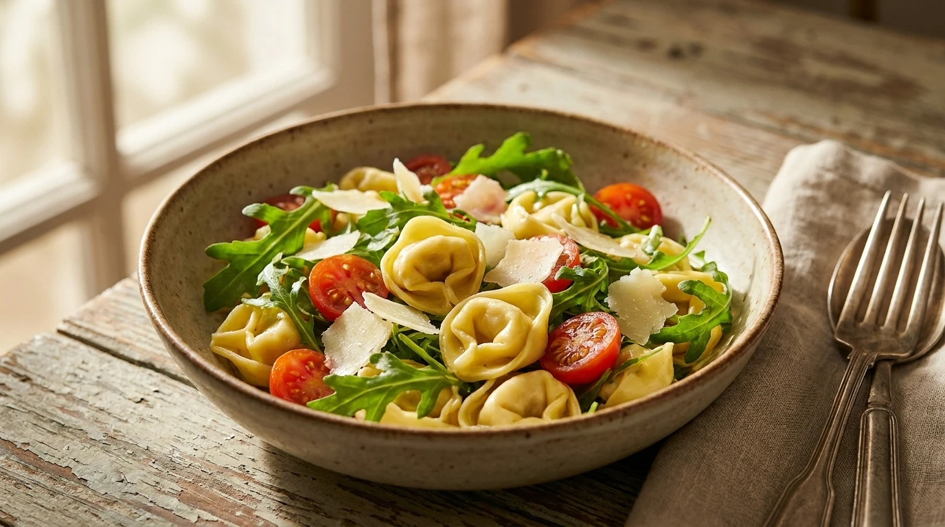 sałatka z tortellini i rukolą